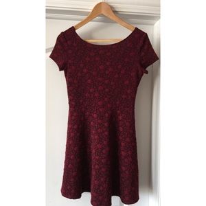 Forever 21 Burgundy Rose Floral Dress